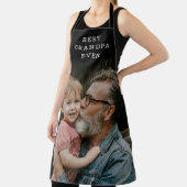 Best Grandpa Ever Full Photo Black Personalized Schürze (InSitu)