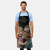Best Grandpa Ever Full Photo Black Personalized Schürze (Getragen)