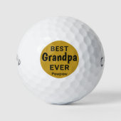 Best Grandpa Ever Gold and Black Callaway Golfball (Vorderseite)