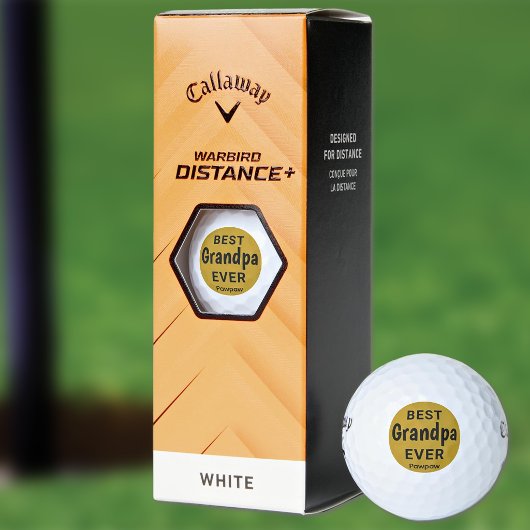 Best Grandpa Ever Gold and Black Callaway Golfball