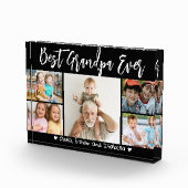 Best Grandpa Ever Grandkids Black 5 Collage Fotoblock (Rechts)