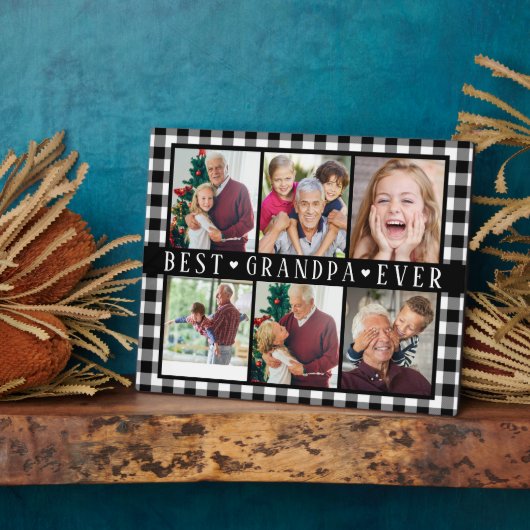 Best Grandpa Ever Hearts Photo Collage Keepsake  Fotoplatte (Seite)