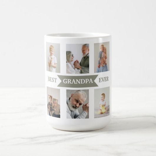 Best Grandpa Ever – Personalized Photos Mug Kaffeetasse (Mittel)