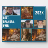 Best Grandpa Ever Photo Collage and Custom Text Fotoplatte (Vorderseite)