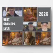 Best Grandpa Ever Photo Collage and Custom Text Fotoplatte (Vorderseite)