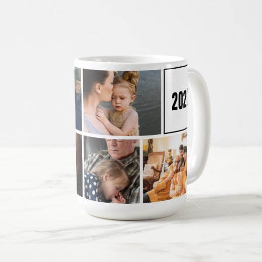 Best Grandpa Ever Photo Collage and Custom Text Kaffeetasse (VorderseiteRechts)