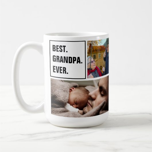 Best Grandpa Ever Photo Collage and Custom Text Kaffeetasse (Links)
