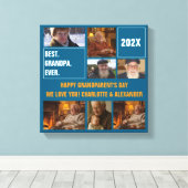 Best Grandpa Ever Photo Collage and Custom Text Leinwanddruck (Insitu (Holzboden))
