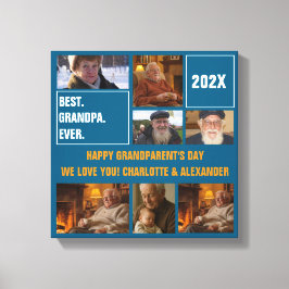 Best Grandpa Ever Photo Collage and Custom Text Leinwanddruck