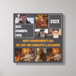 Best Grandpa Ever Photo Collage and Custom Text Leinwanddruck