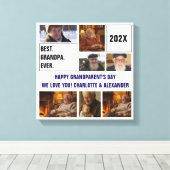 Best Grandpa Ever Photo Collage and Custom Text Leinwanddruck (Insitu (Holzboden))