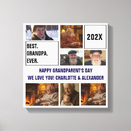 Best Grandpa Ever Photo Collage and Custom Text Leinwanddruck