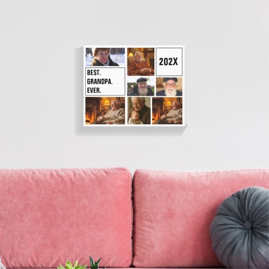 Best Grandpa Ever Photo Collage and Custom Text Leinwanddruck (Insitu (Wohnzimmer))