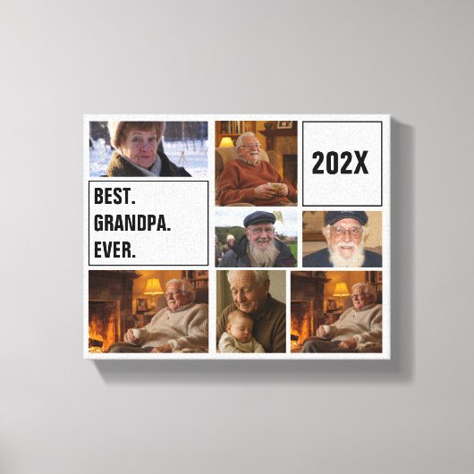 Best Grandpa Ever Photo Collage and Custom Text Leinwanddruck (Vorderseite)