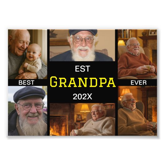 Best Grandpa Ever Photo Collage Fotodruck (Vorne)