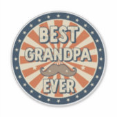 Best grandpa ever retro badge aufkleber (Vorderseite)