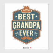 Best grandpa ever retro badge aufkleber (Blatt)