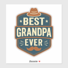 Best grandpa ever retro badge aufkleber