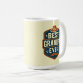 Best grandpa ever retro badge kaffeetasse (VorderseiteRechts)