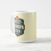 Best grandpa ever retro badge kaffeetasse (Vorderseite Links)