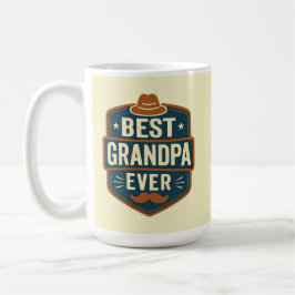 Best grandpa ever retro badge kaffeetasse