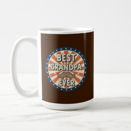 Best grandpa ever retro badge kaffeetasse (Links)