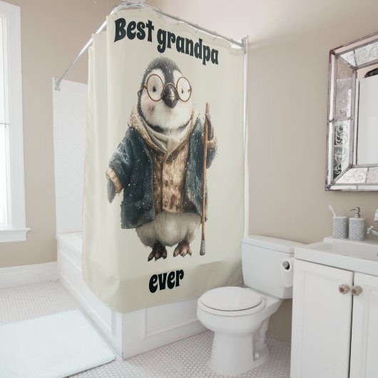 Best Grandpa Ever Winter Penguin Duschvorhang (Beispiel)
