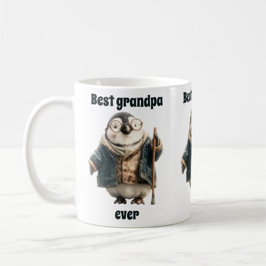 Best Grandpa Ever Winter Penguin Kaffeetasse (Links)