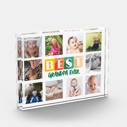 BEST GRANDPA FotoCollage Personalisiert modern Fotoblock (Links)