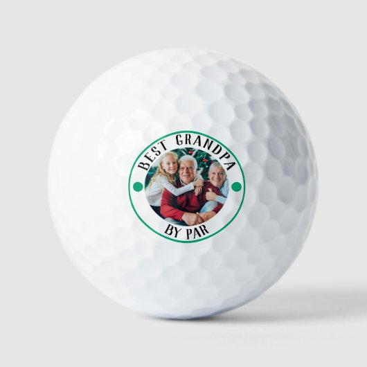 BEST GRANDPA NACH PAR-Foto-Monogramm Golfball (Vorderseite)