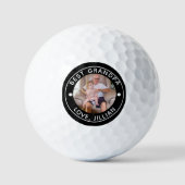 BEST GRANDPA NACH PAR-Foto-Monogramm Golfball (Vorderseite)