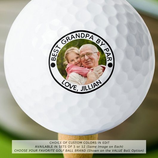 BEST GRANDPA NACH PAR Foto Personalisiert Golfball