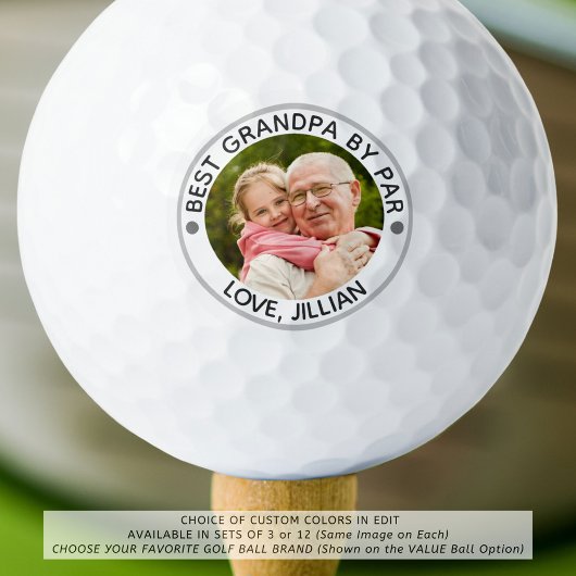 BEST GRANDPA NACH PAR Foto Personalisiert Golfball