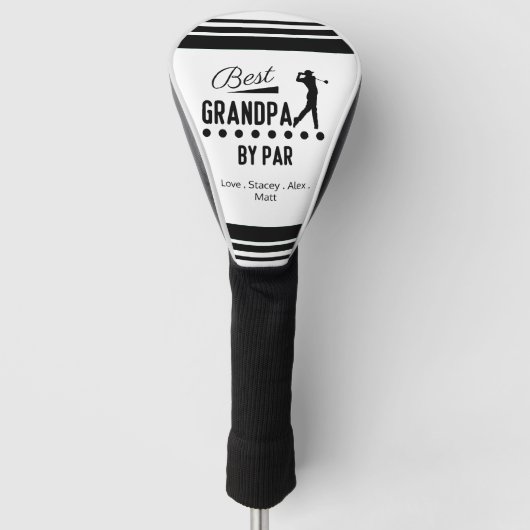 BEST GRANDPA PAR Retro Schriftart Golf Headcover (Vorderseite)