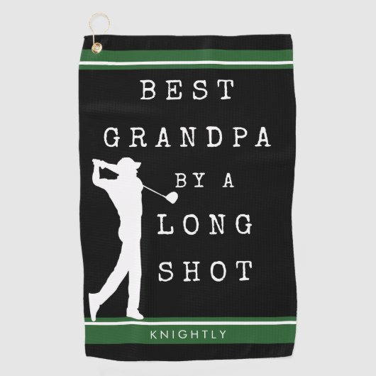 BEST GRANDPA VON EINEM LANGEN SCHUB Personalisiert Golfhandtuch (Vorderseite)