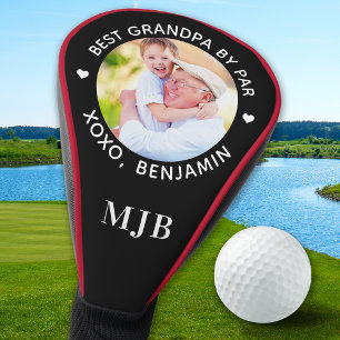 BEST GRANDPA VON PAR Custom Foto Modernes Monogram Golf Headcover