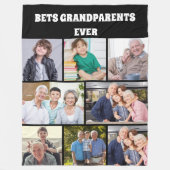 Best Grandparents Ever 8Photo Collage Chic Black Fleecedecke (Vorderseite)