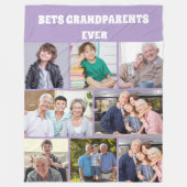 Best Grandparents Ever 8Photo Collage Chic purple Fleecedecke (Vorderseite)