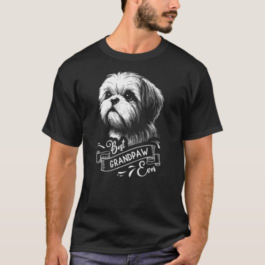 Best Grandpaw Ever Shih Tzu Dog Grandpa T-Shirt (Vorderseite)