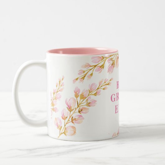 BEST GRANNY JE hübsche Aquarellfarben, florenrosa Zweifarbige Tasse (Links)