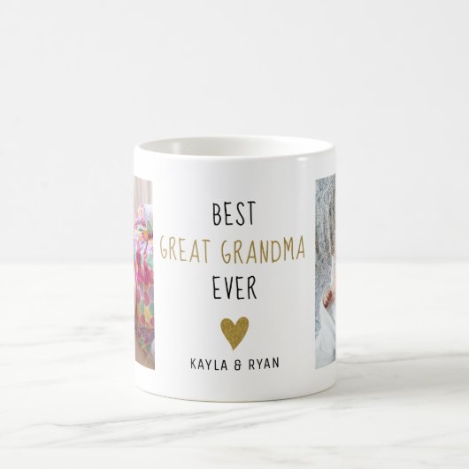 Best Great Grandma Ever Grandkids 2 Photo Collage  Kaffeetasse (Mittel)