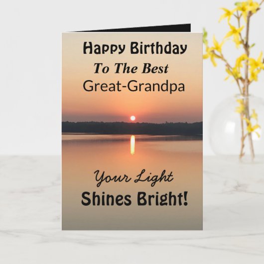 Best Great Great Opa Light Shines Bright Birthday Karte (Gelbe Blume)