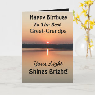 Best Great Great Opa Light Shines Bright Birthday Karte