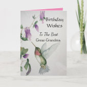 Best Great Oma Birthday Happy Hummingbird Karte (Vorderseite)