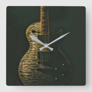 Best guitarist ever quadratische wanduhr