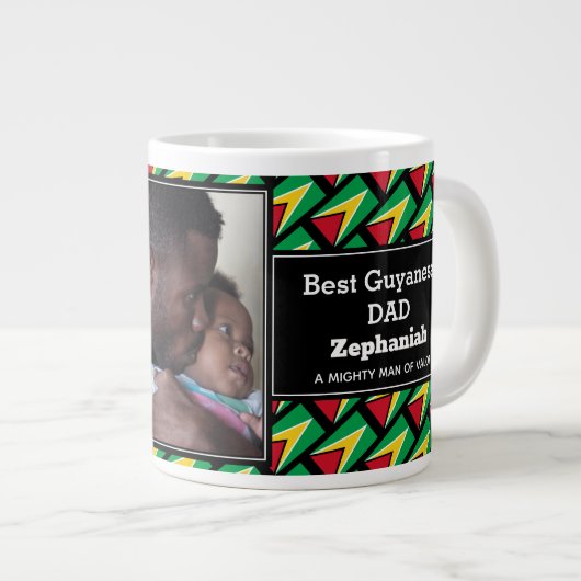BEST GUYANESE VATER Guyana Flagge Personalisiertes Jumbo-Tasse (Vorderseite Rechts)
