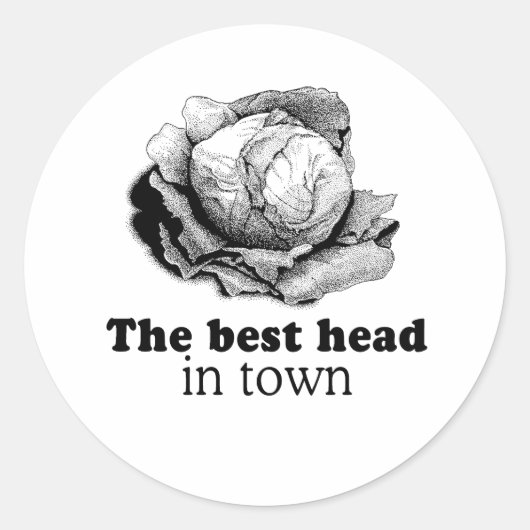 BEST HEAD IN STADT RUNDER AUFKLEBER (Vorderseite)