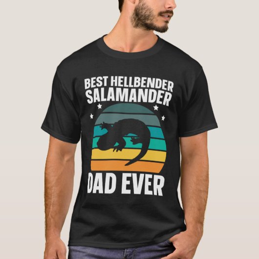 Best Hellbender Salamander Dad Biologist Retro T-Shirt (Vorderseite)