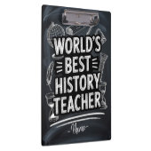 Best History Teacher Chalkboard Design Klemmbrett (Rechts)