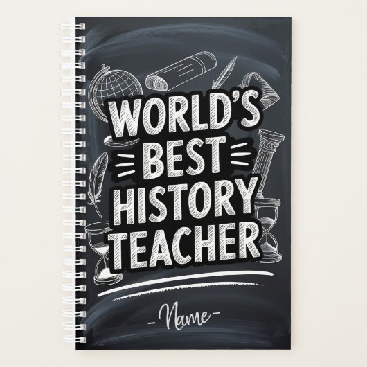 Best History Teacher Chalkboard Design Planer (Vorderseite)